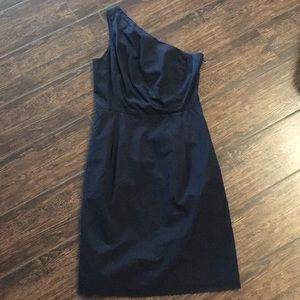 EUC Black JCrew one shoulder dress size 0
